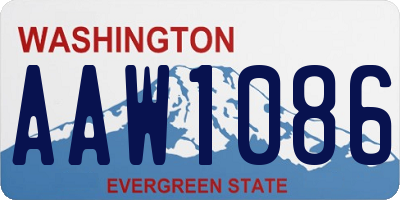 WA license plate AAW1086