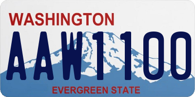 WA license plate AAW1100