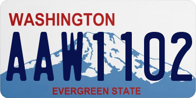WA license plate AAW1102