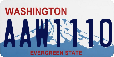 WA license plate AAW1110