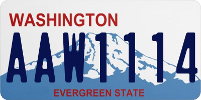 WA license plate AAW1114