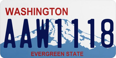 WA license plate AAW1118