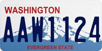 WA license plate AAW1124
