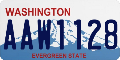 WA license plate AAW1128