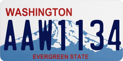 WA license plate AAW1134
