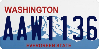 WA license plate AAW1136