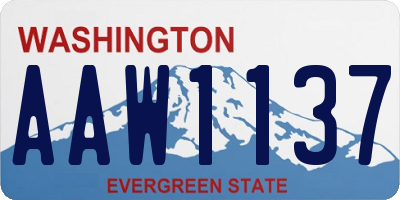 WA license plate AAW1137