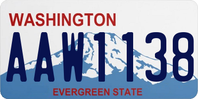 WA license plate AAW1138