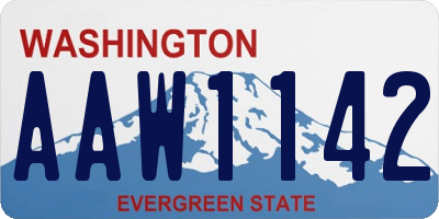WA license plate AAW1142