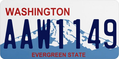WA license plate AAW1149