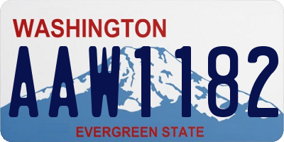 WA license plate AAW1182