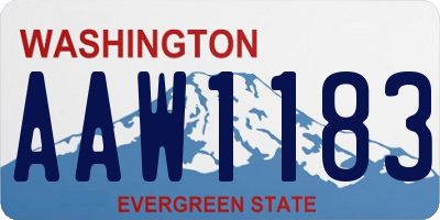 WA license plate AAW1183