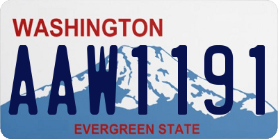 WA license plate AAW1191