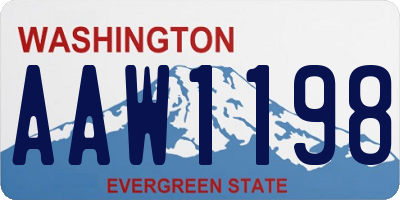 WA license plate AAW1198