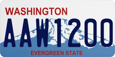WA license plate AAW1200