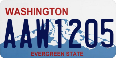 WA license plate AAW1205