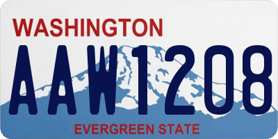 WA license plate AAW1208