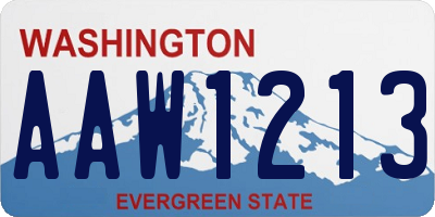 WA license plate AAW1213