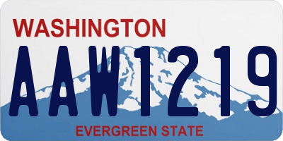 WA license plate AAW1219