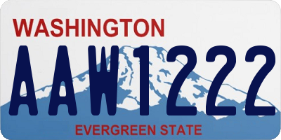 WA license plate AAW1222