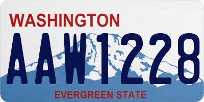 WA license plate AAW1228