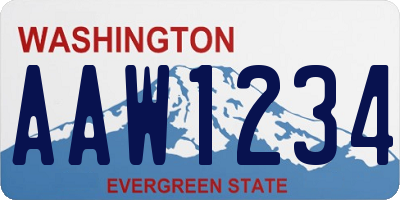 WA license plate AAW1234