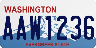 WA license plate AAW1236