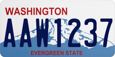 WA license plate AAW1237