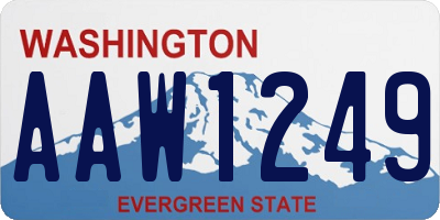 WA license plate AAW1249