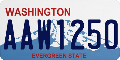 WA license plate AAW1250