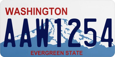 WA license plate AAW1254