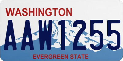 WA license plate AAW1255