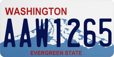 WA license plate AAW1265
