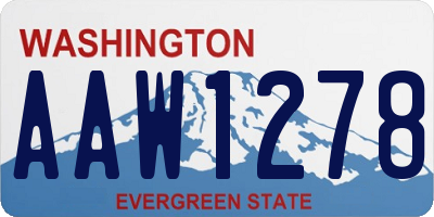 WA license plate AAW1278