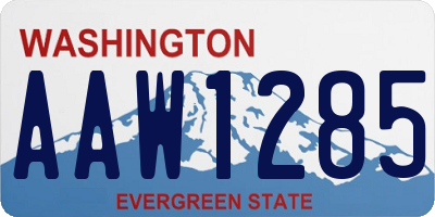 WA license plate AAW1285