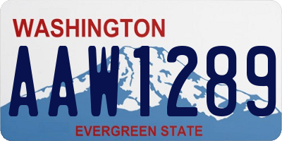 WA license plate AAW1289