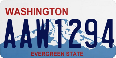WA license plate AAW1294