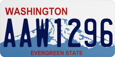 WA license plate AAW1296