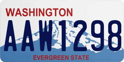 WA license plate AAW1298