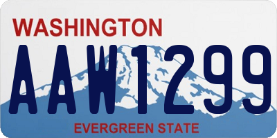 WA license plate AAW1299