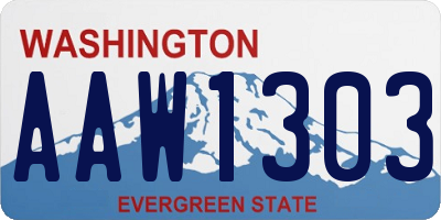 WA license plate AAW1303