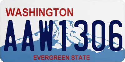 WA license plate AAW1306