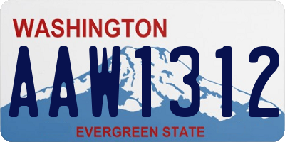 WA license plate AAW1312
