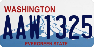 WA license plate AAW1325