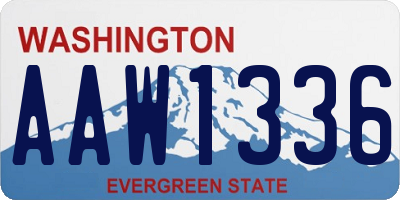 WA license plate AAW1336