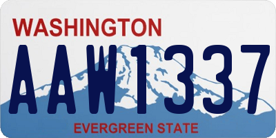 WA license plate AAW1337