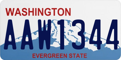 WA license plate AAW1344