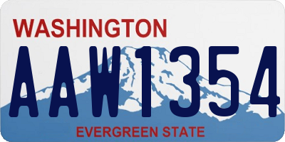 WA license plate AAW1354