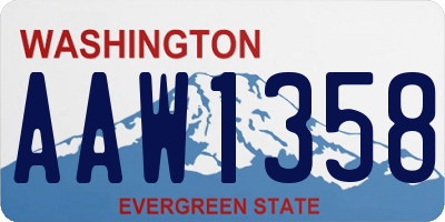 WA license plate AAW1358