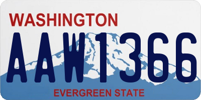 WA license plate AAW1366